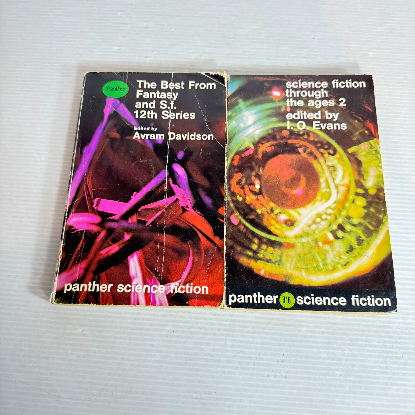 Vintage Panther Science Fiction Book Bundle x 2 Books : The Best from Fantasy and S.F. 12th Series & Science Fiction Through the Ages 2 (2040)