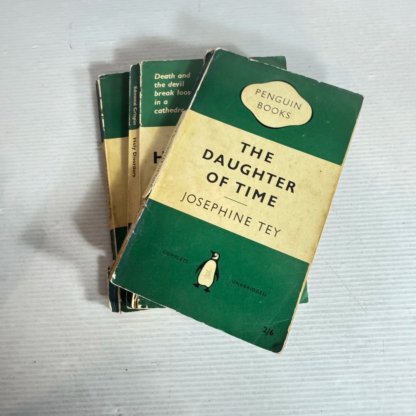 Vintage Green Penguin Crime Book Bundle x 3 Books : Holy Disorders, Death Comes as The End, Daughter of Time (1958-1960) (2035)