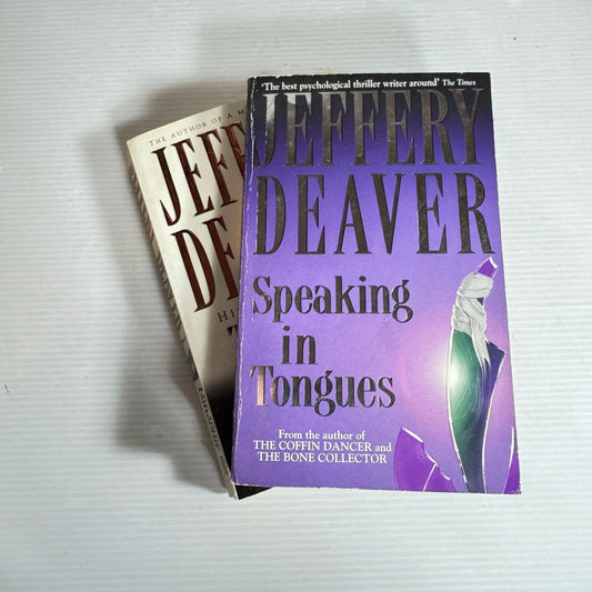 Jeffery Deaver Book Bundle x 2 The Bone Collector / Speaking In Tongues