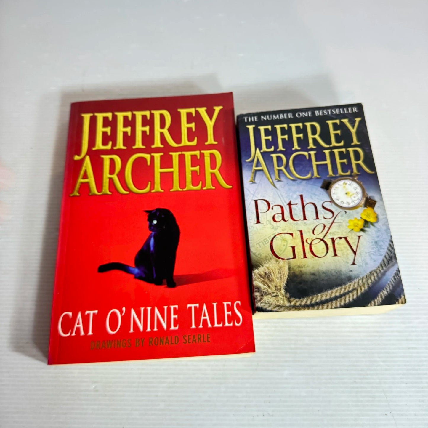 Jeffery Archer Book Bundle x 2 Books : Paths of Glory & Cat O'Nine Tales (2004)