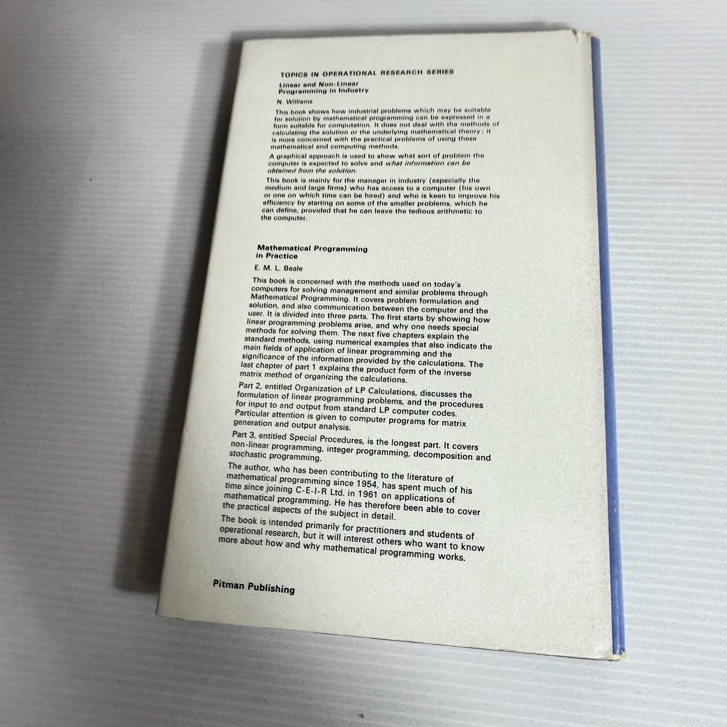 Basic Operational Research - P. G. Moore (Vintage 1968)