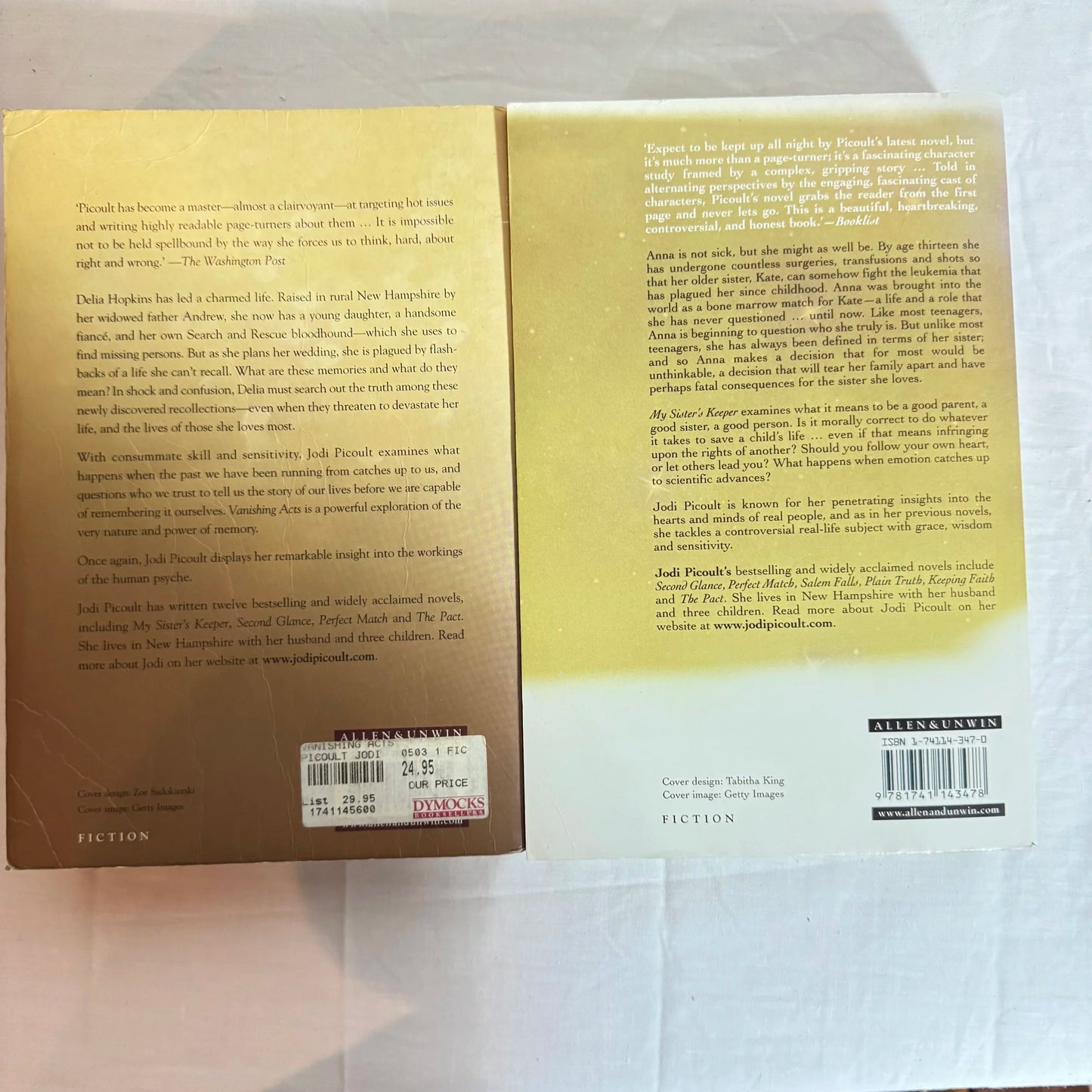 Jodi Picoult - Book Bundle x 2 - Vanishing Acts & My Sister's Keeper