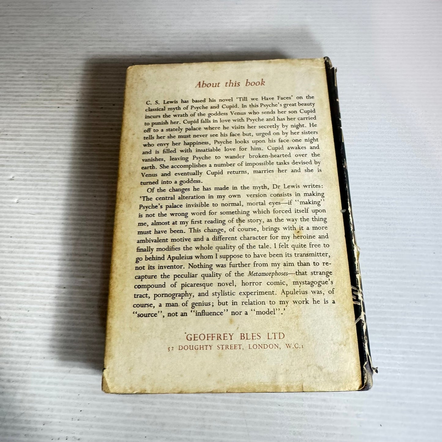 Till We Have Faces - C. S. Lewis (Vintage First Edition 1956)