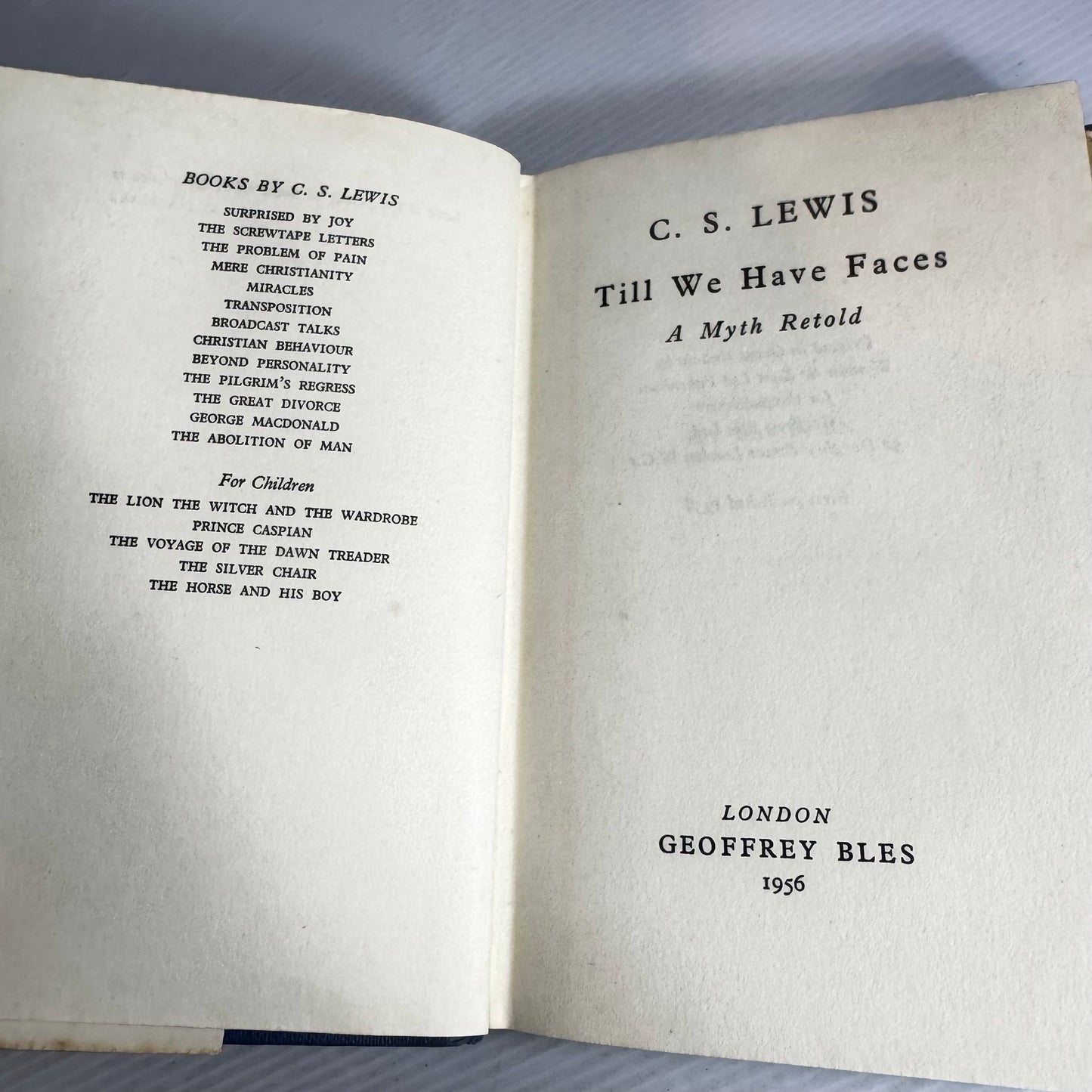 Till We Have Faces - C. S. Lewis (Vintage First Edition 1956)
