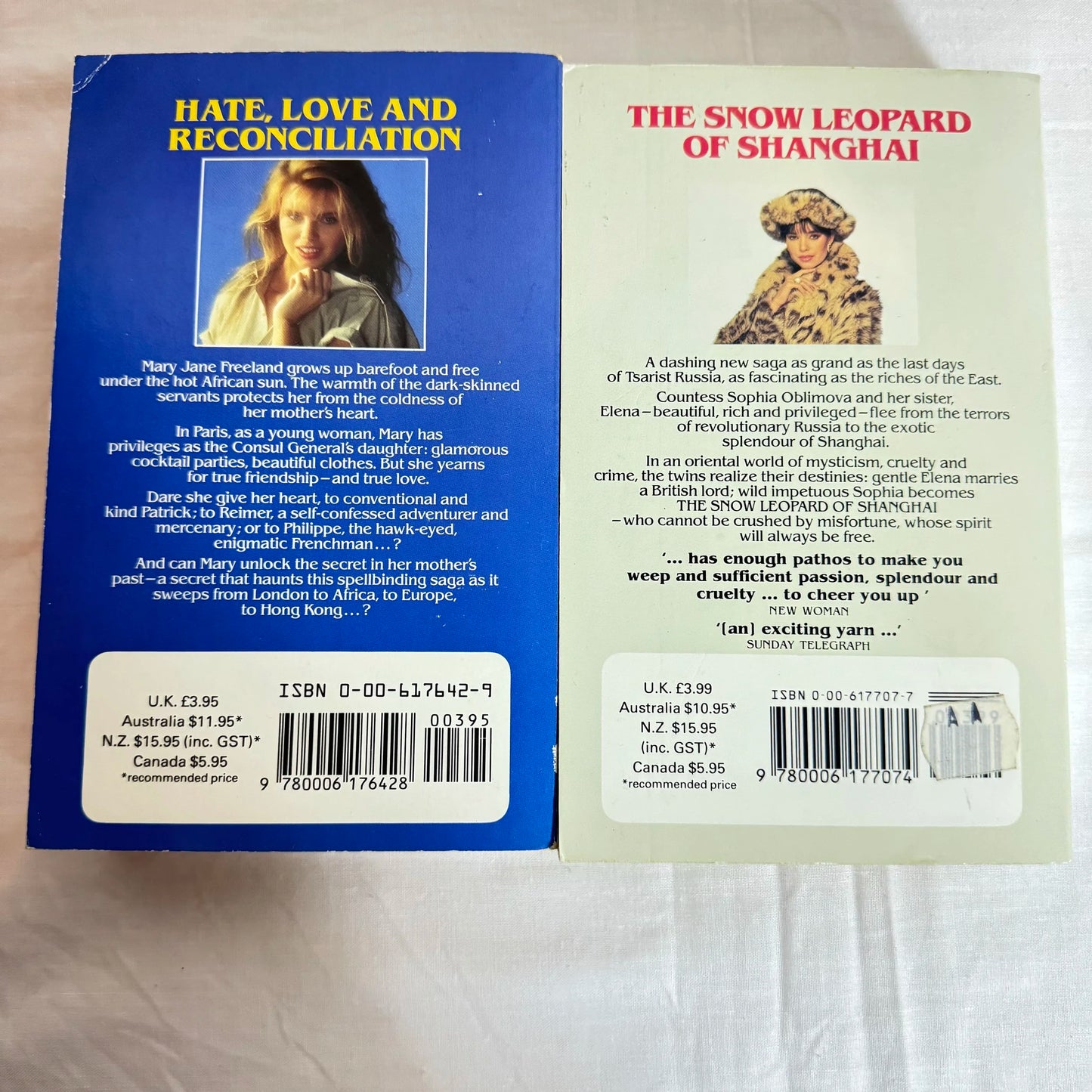 Erin Pizzey Vintage (1989) Book Bundle x 2 - The Snow Leopard of Shanghai & The Consul General's Daughter