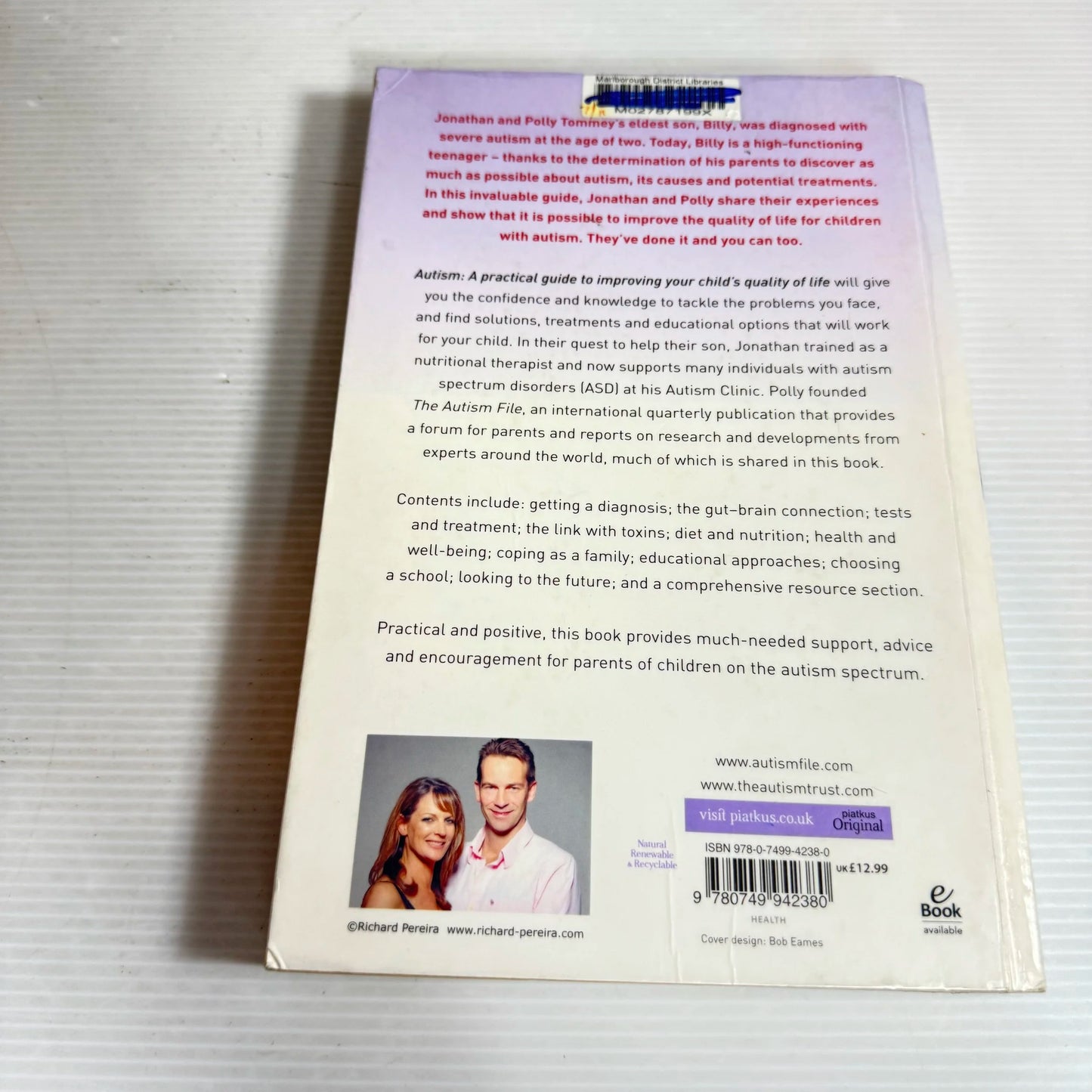 Autism: A practical Guide To Improving Your Child's Quality Of Life - Jonathan Tommy And Polly Tommey