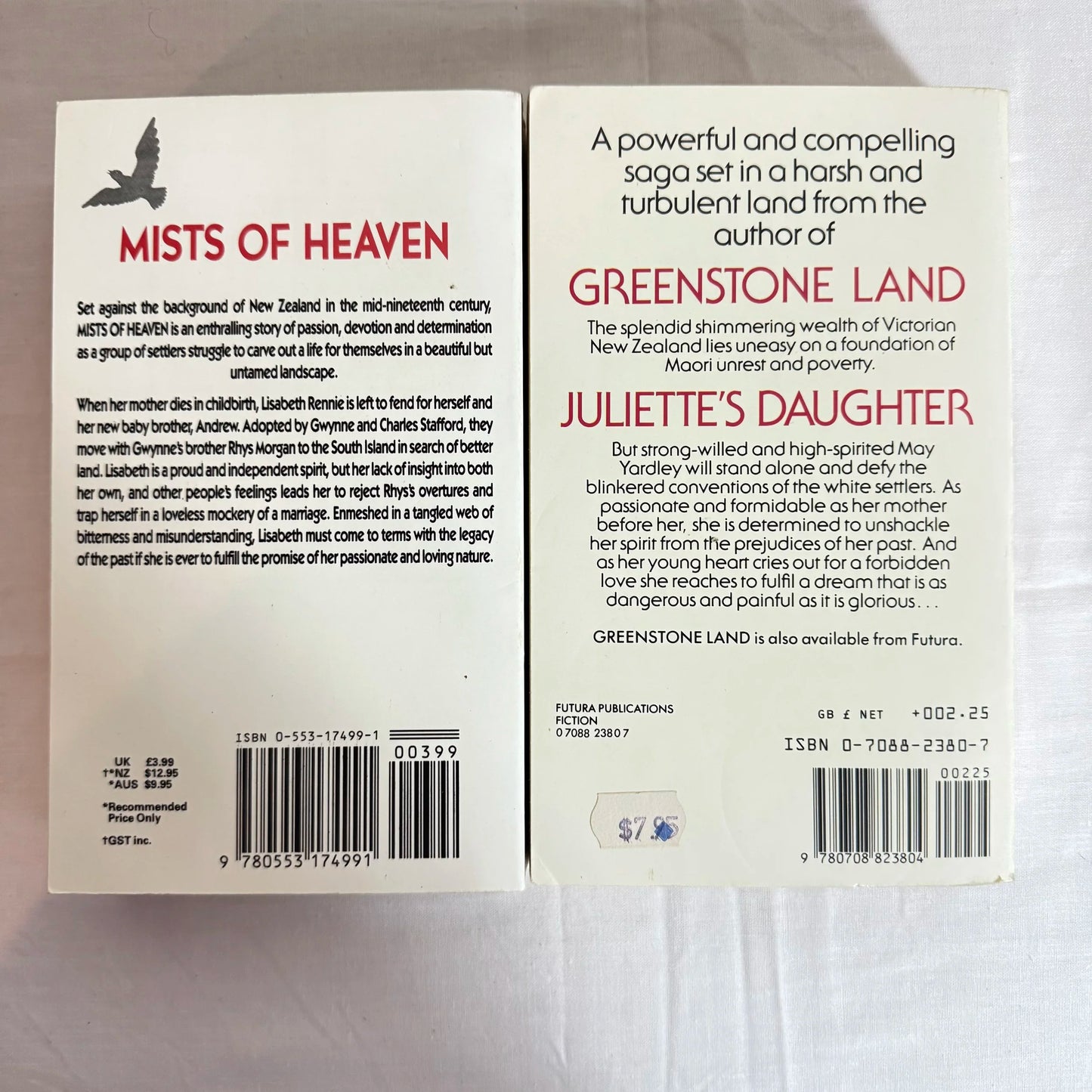 Yvonne Kalman Book Bundle x 2 | Vintage NZ | Mists of Heaven & Juliette's Daughter