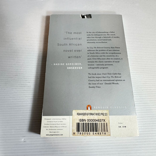 Cry, The Beloved Country - Alan Paton (Vintage 1988)