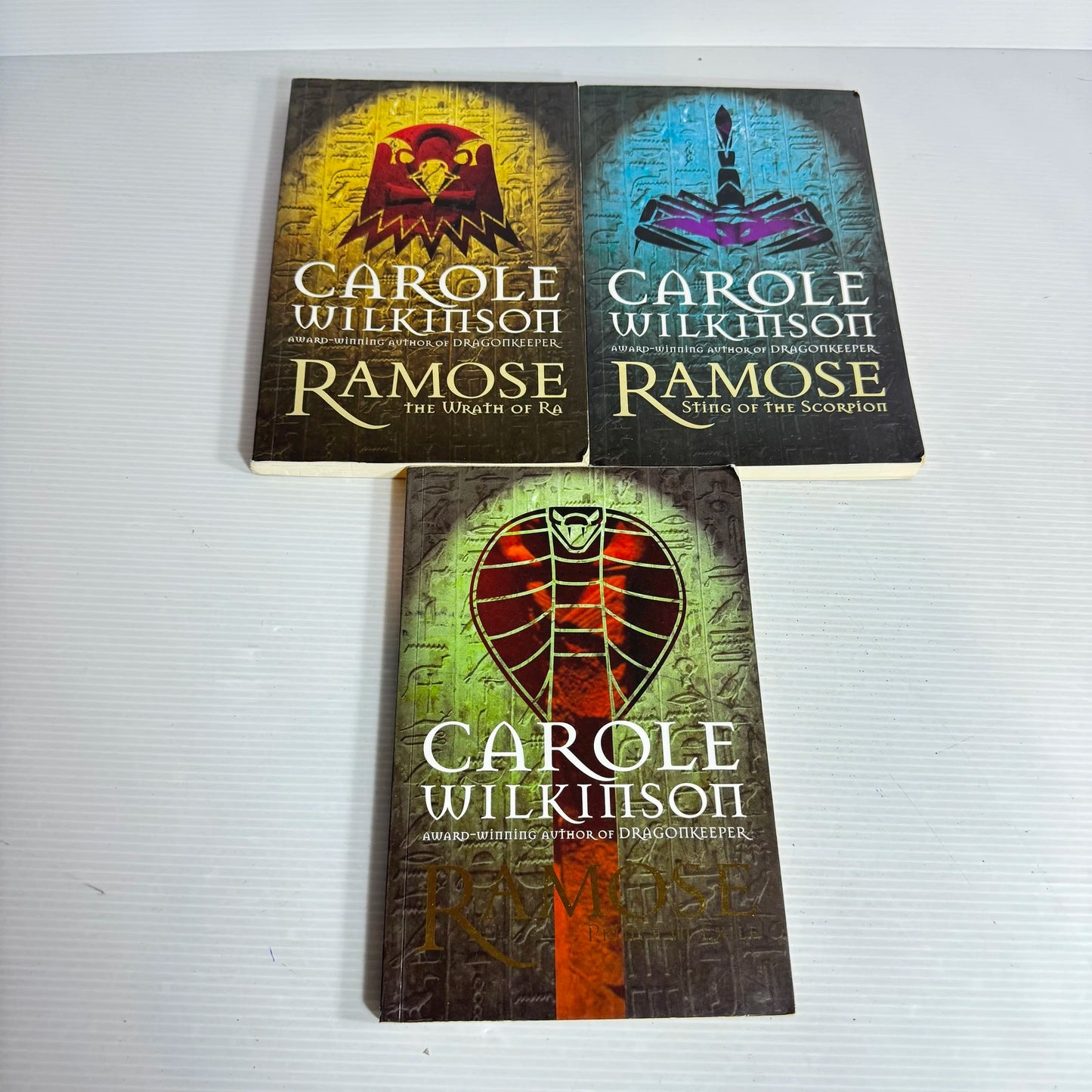 Carole Wilkinson Book Bundle x 3 Ramsoe Prince in Exile / Ramose Sting of The Scorpion / Ramose The Wrath of Ra