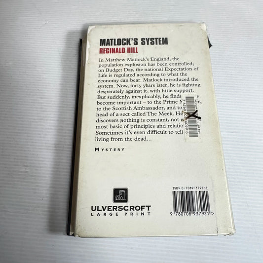 Matlock's System - Reginald Hill LARGE PRINT