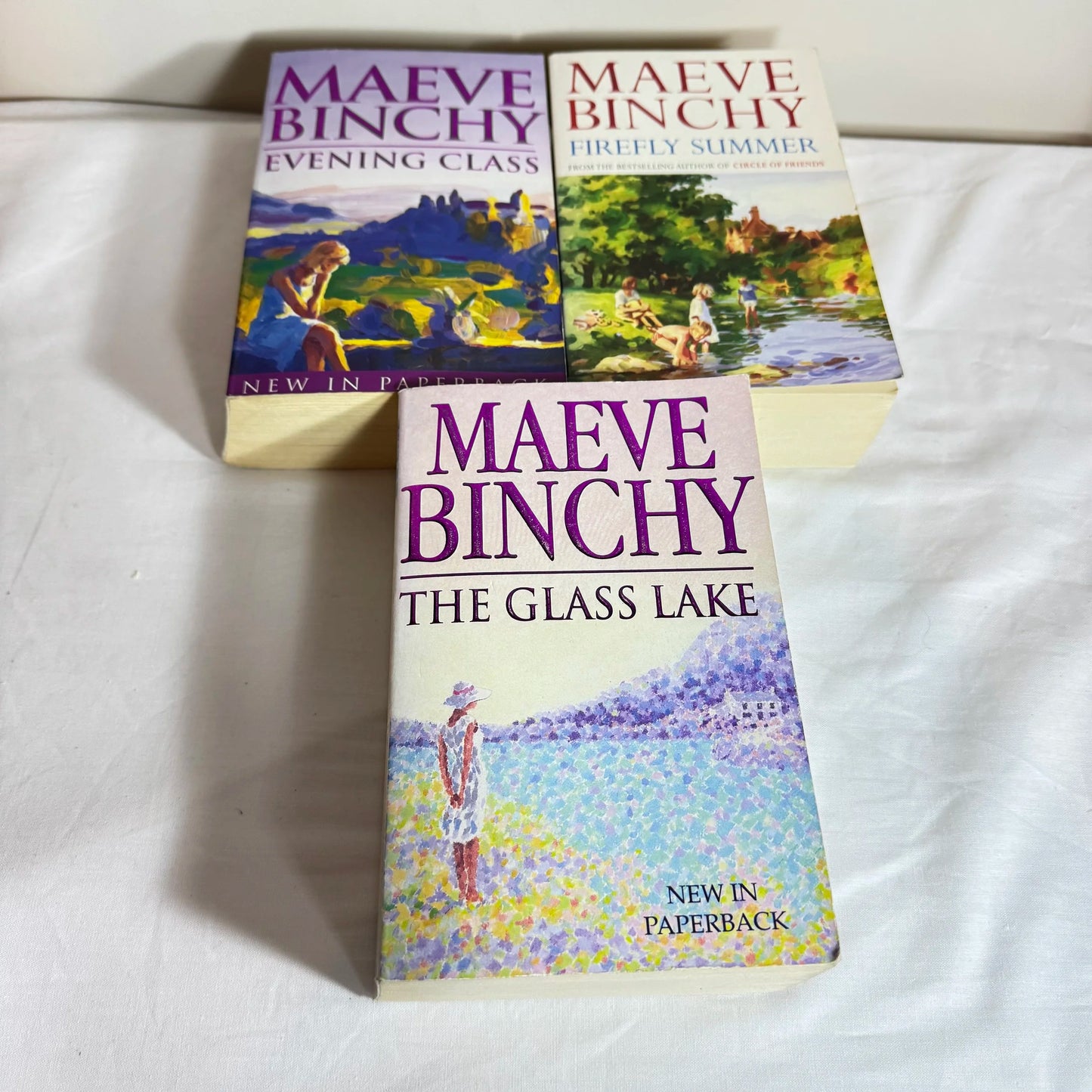 Maeve Binchy Book Bundle x 3 Fire Fly, The Glass Lake & Evening Class