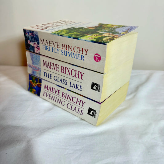 Maeve Binchy Book Bundle x 3 Fire Fly, The Glass Lake & Evening Class
