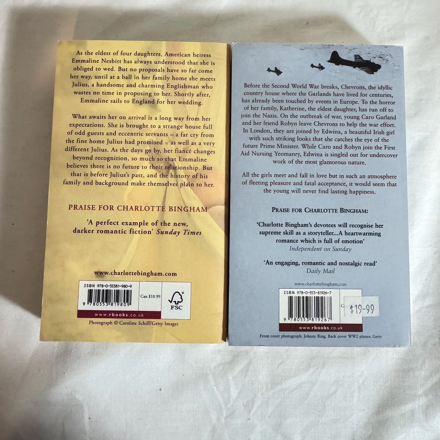 Charlotte Bingham Book Bundle x 2 - Goodnight Sweetheart & The Land of Summer