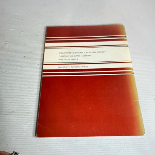 Structured Questions For 'A' Level Biology - C.R.Brown, D.G.Evans And M.Jenkins