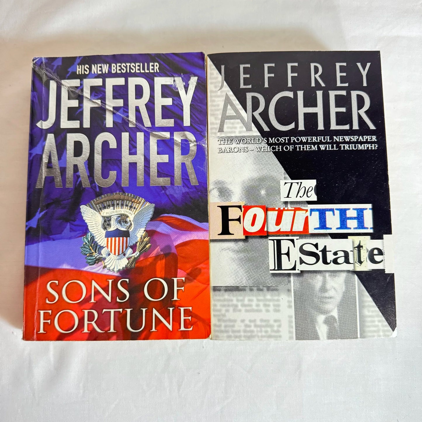 Jeffery Archer Book Bundle x 2 - Sons of Fortune & The Fourth Estate