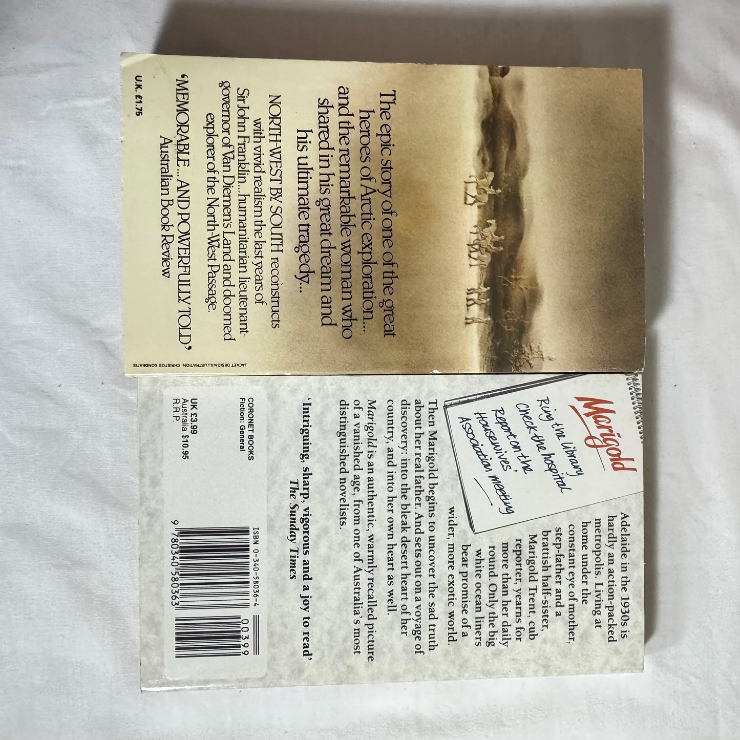 Historical Fiction Book Bundle x 2 Nancy Cato North-West By South & Marigold