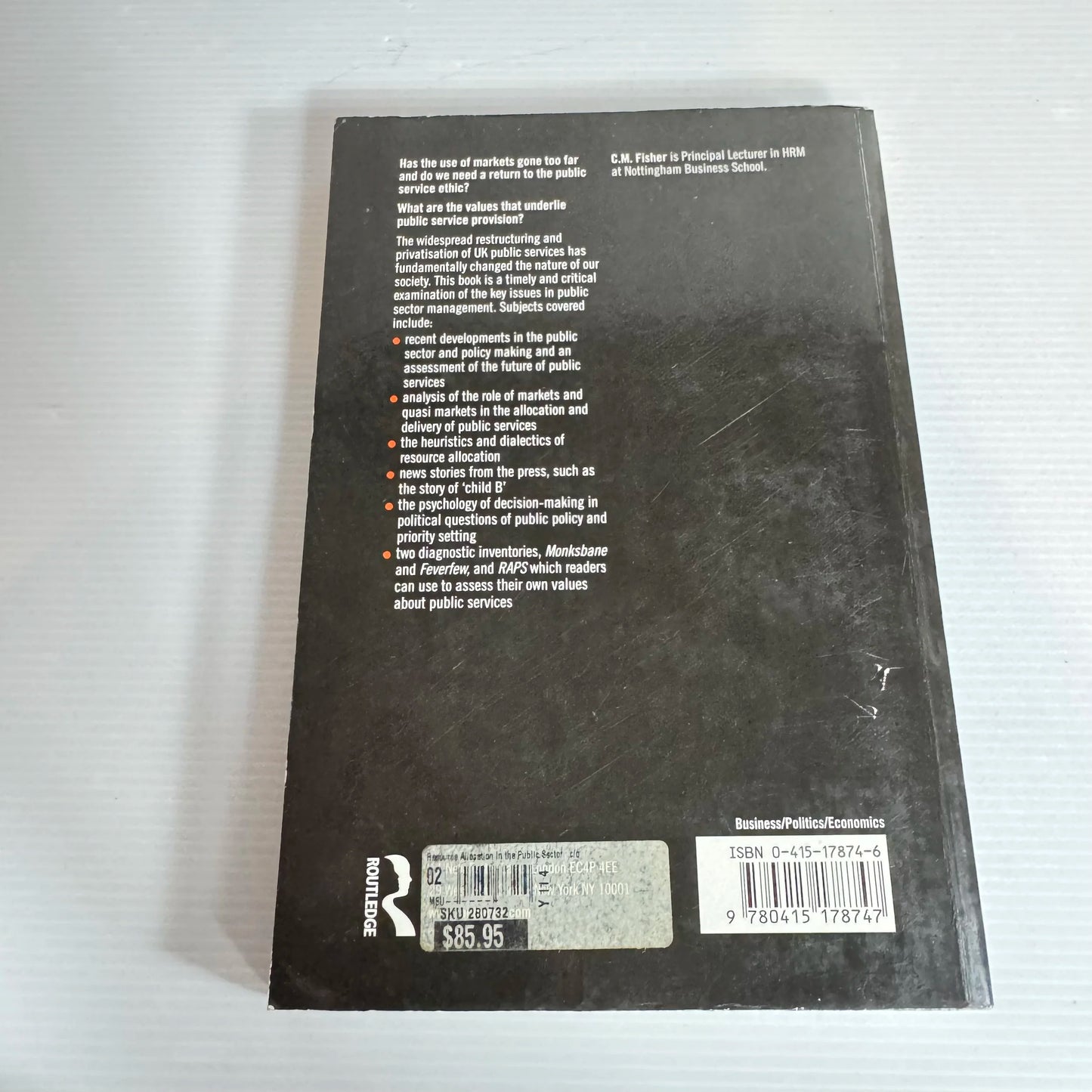 Resource Allocation In The Public Sector - C. M. Fisher