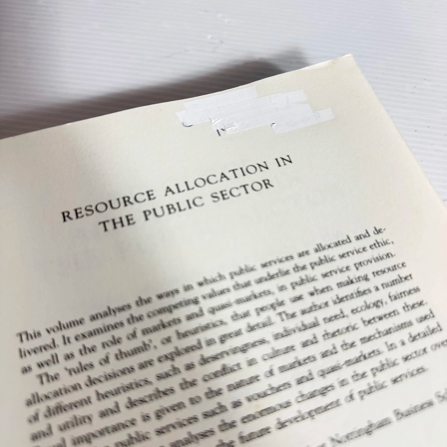 Resource Allocation In The Public Sector - C. M. Fisher