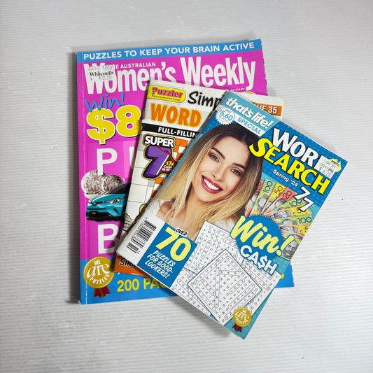Word Search and Puzzle Magazine Bundle x3