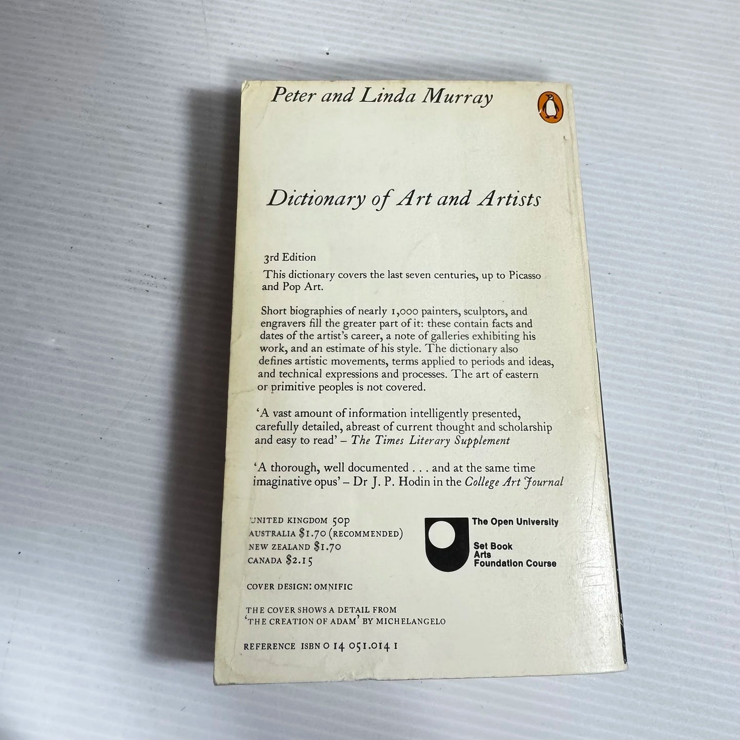 Dictionary Of Art & Artists (Vintage 1973)