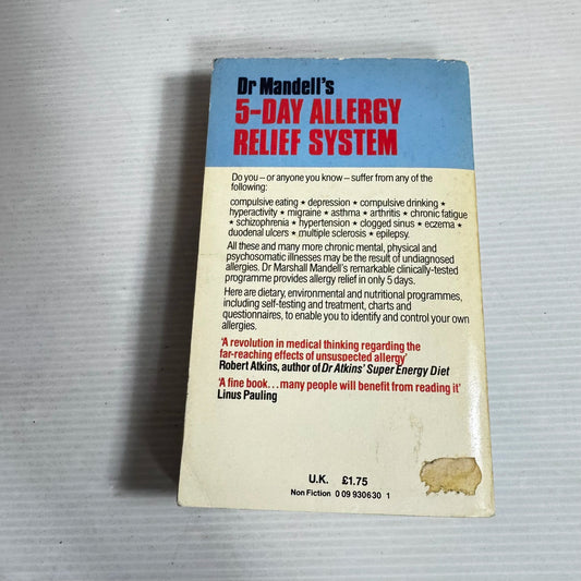 Dr Mandell's 5-Day Allergy Relief System - Dr Marshall Mandell & Lynne Waller Scanlon (1983)