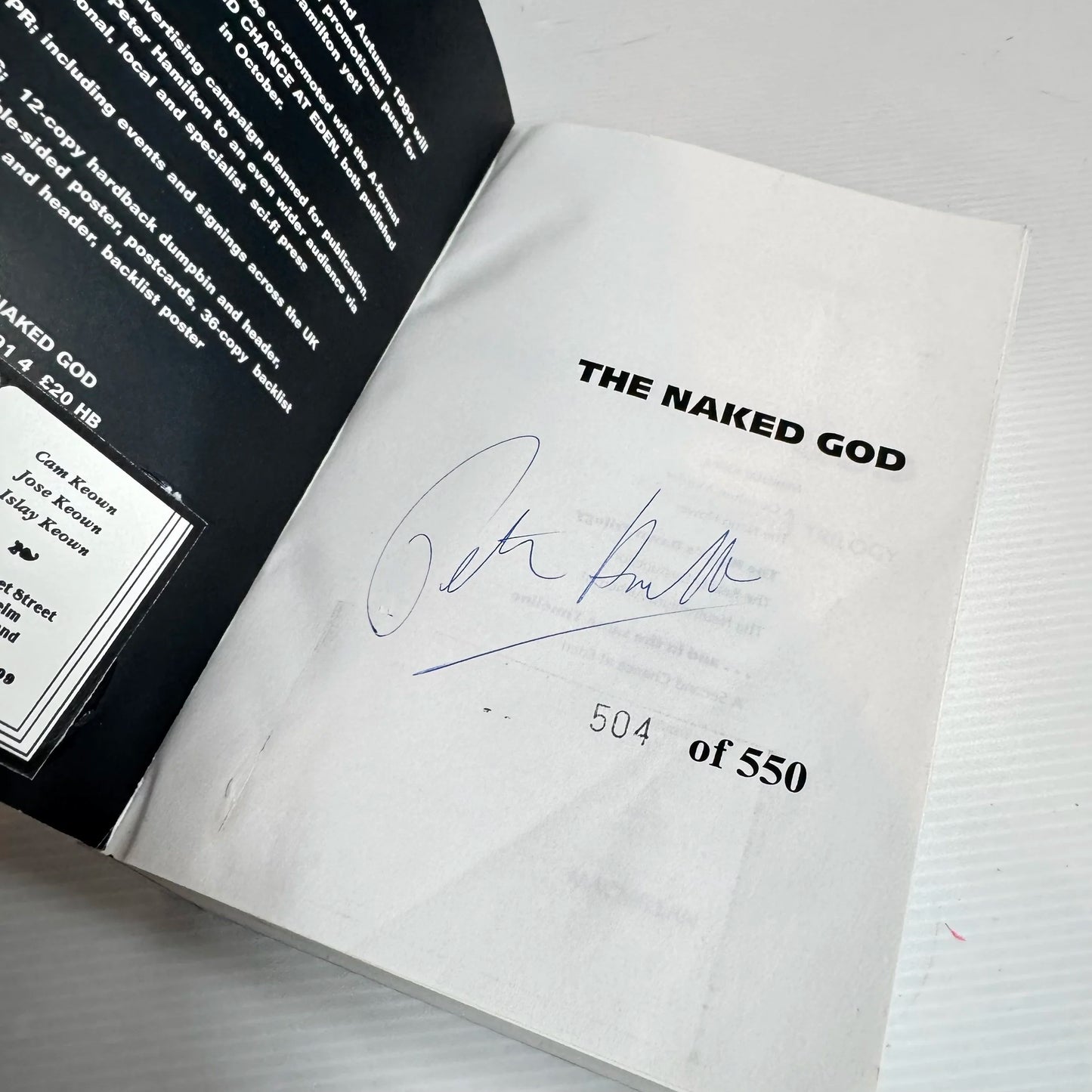 The Naked God - 3rd Volume in The Night's Dawn Trilogy - Peter F. Hamilton (Signed by Author)