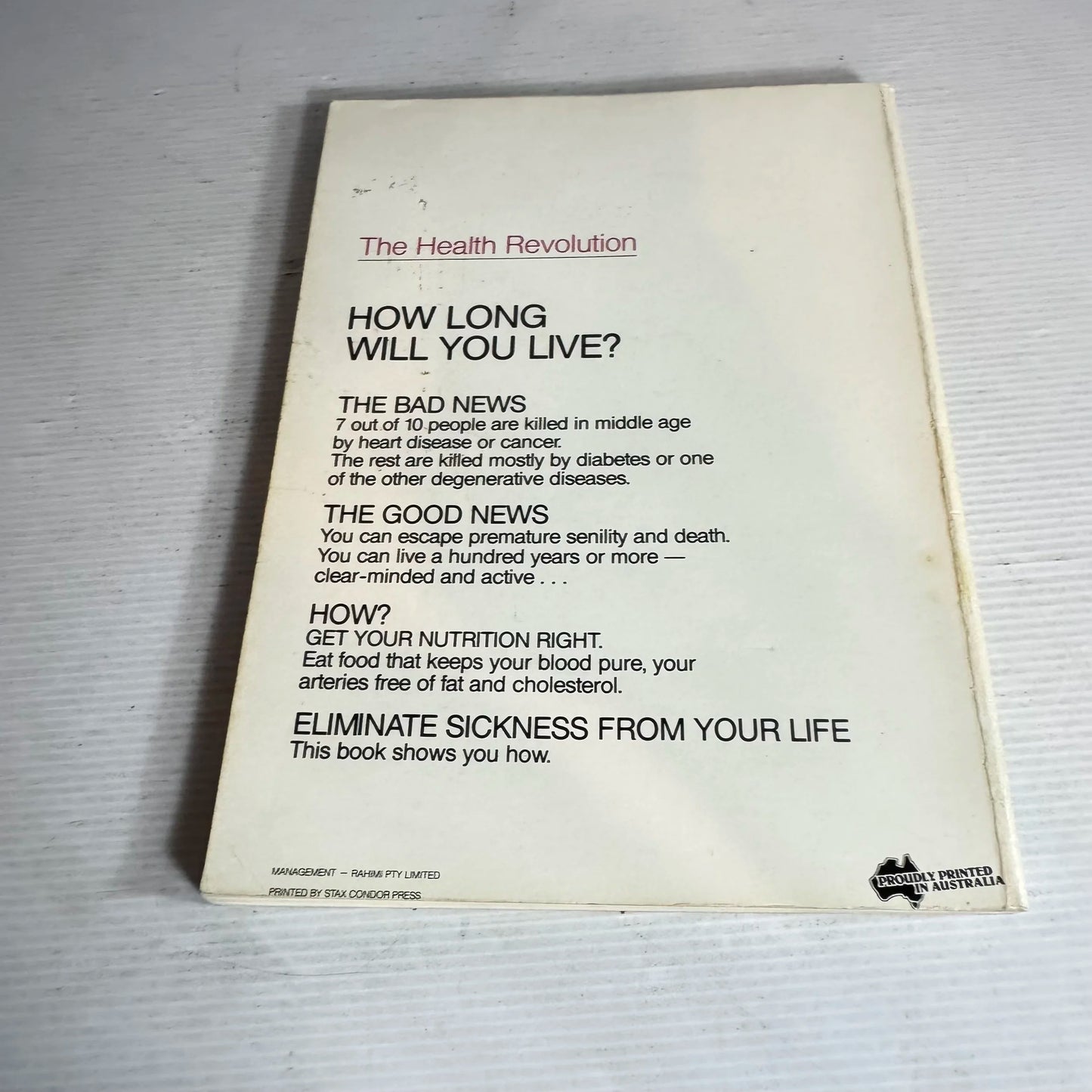 The Health Revolution : Anti-Cancer Anti-Heart Attack Cookbook - Ross Horne & Toni Bobbin