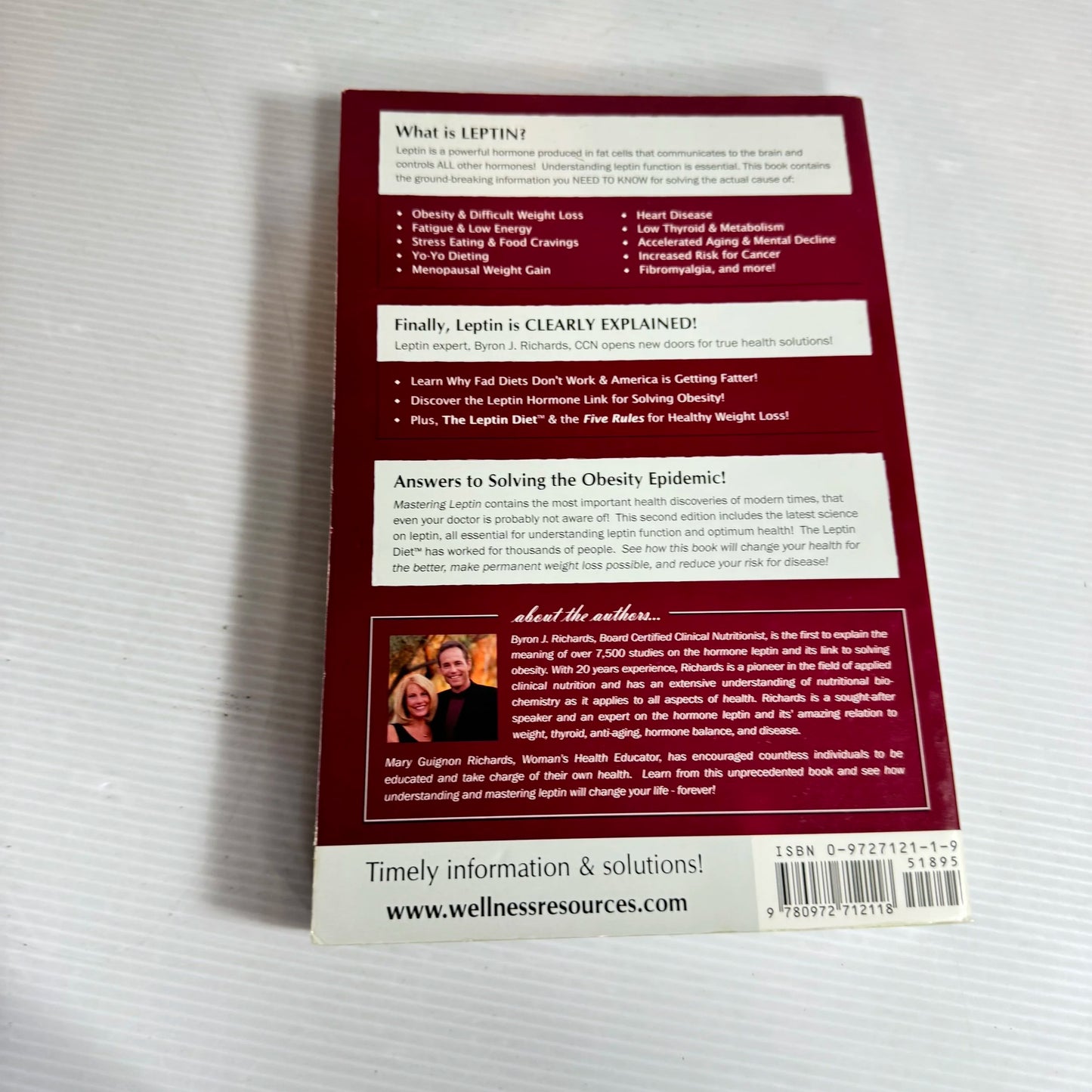Mastering Leptin : The Leptin Diet Solving Obesity & Preventing Disease - Byron J. Richards & Mary Guignon Richards