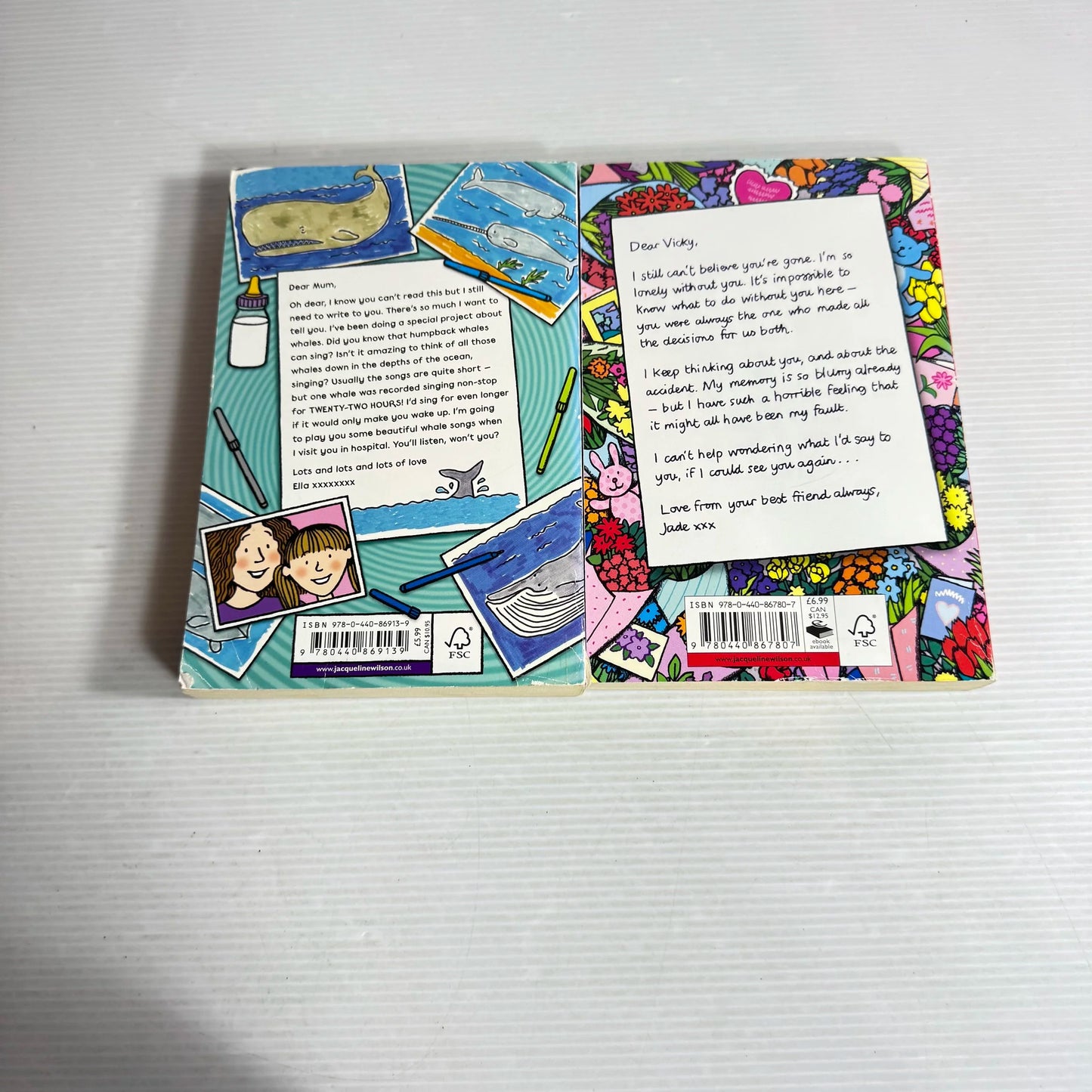 Jacqueline Wilson Book Bundle X 2 Vicky Angel & The Longest Whale Song (329)