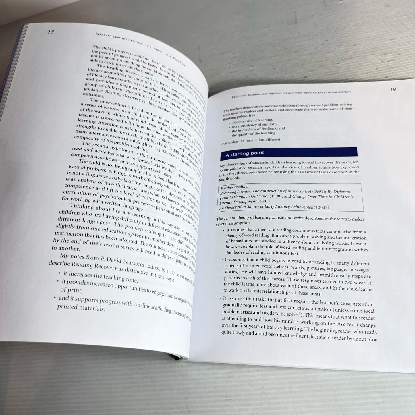 Literacy Lessons Designed for Individuals : Part One Why? When? and How? - Marie M. Clay