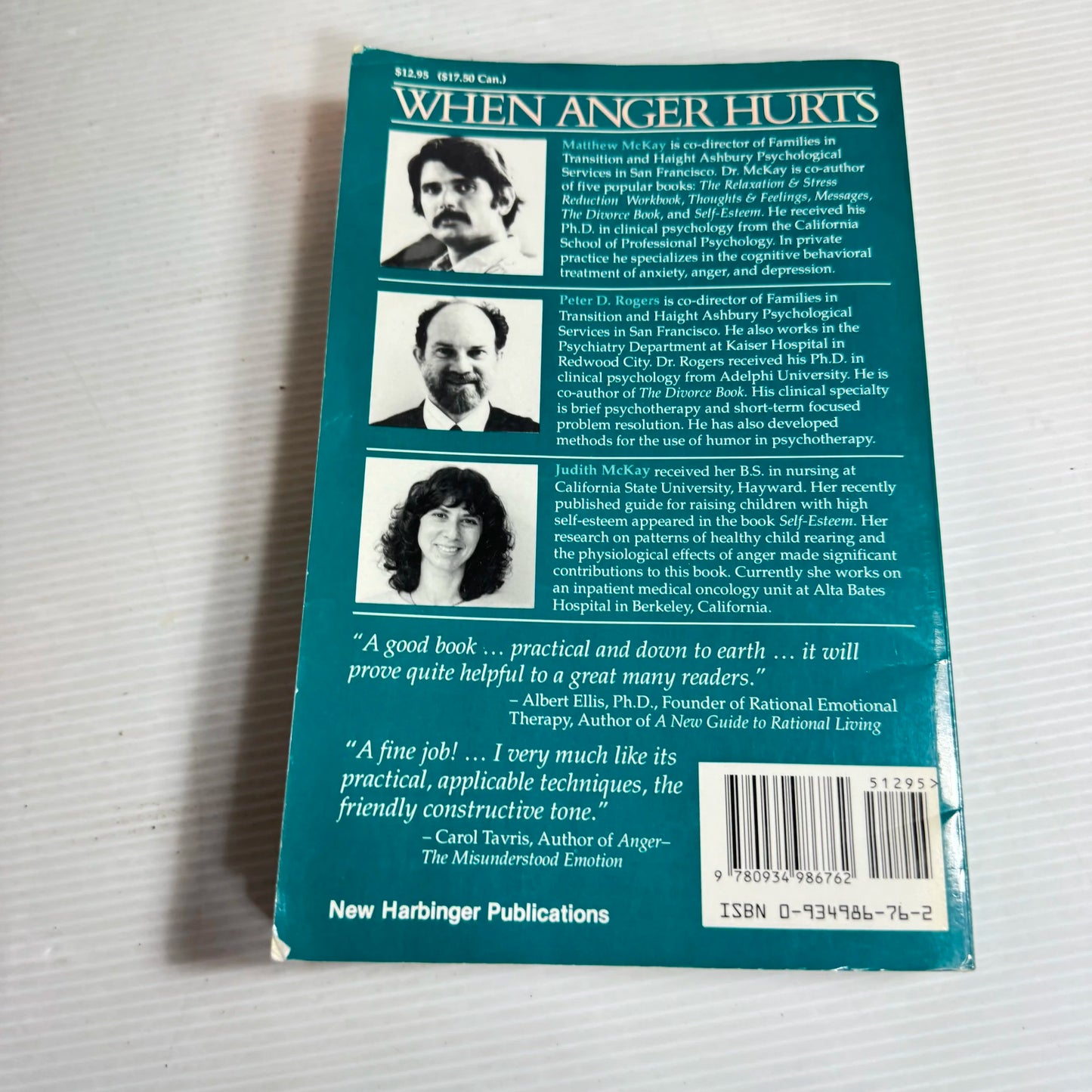 When Anger Hurts: Quieting The Storm Within - Matthew McKay, Peter D. Rogers & Judith McKay