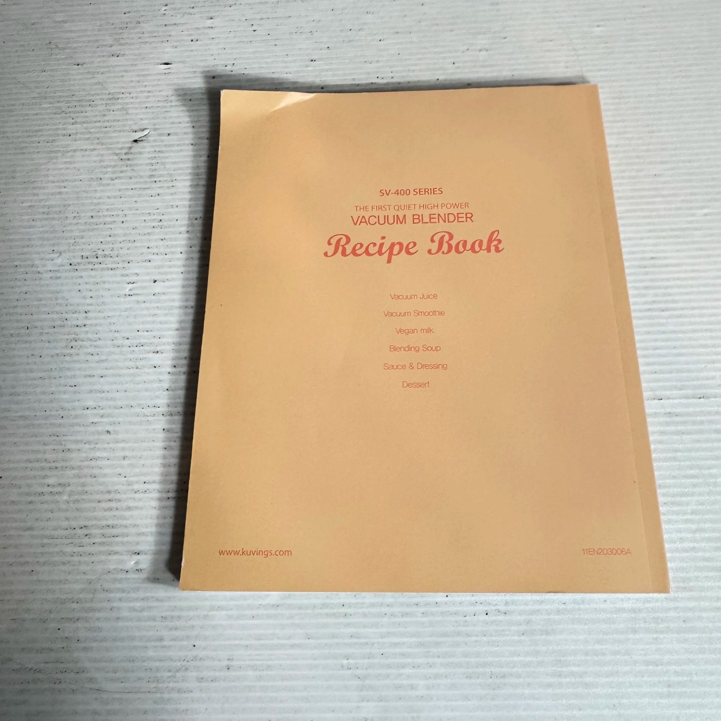 Recipe Book : SV-400 Series Vacuum Blender