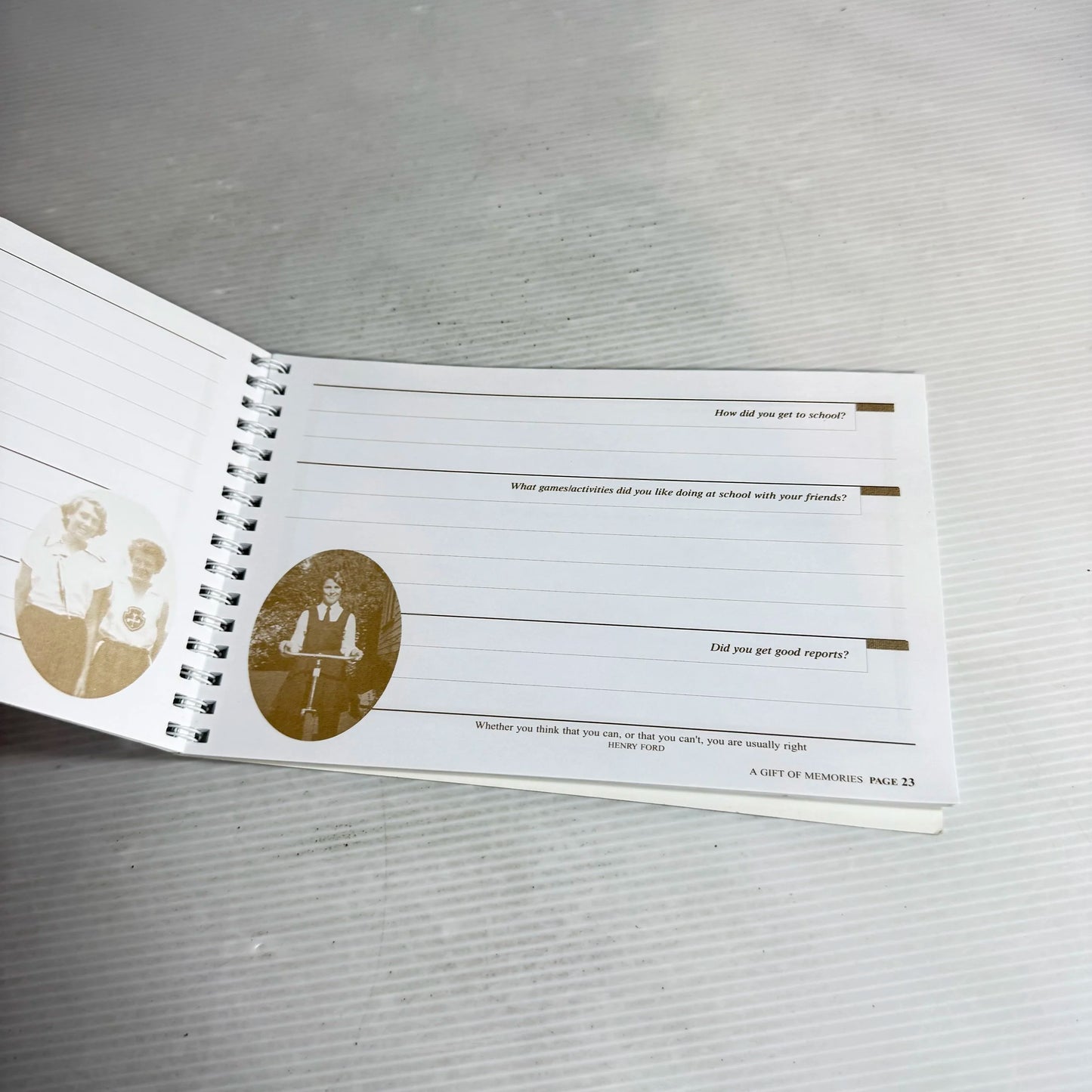 My Gift of Memories to You (Personal Memory Journal)