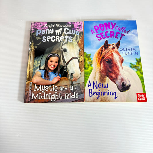 Children Pony Book Bundle x 2 Pony Club Secrets : Mystic and the Midnight Ride and A Pony Called Secret : A New Beginning