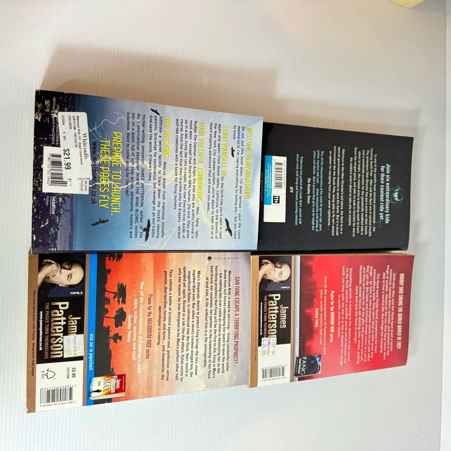 Maximum Ride Book Bundle x 4 - by James Patterson