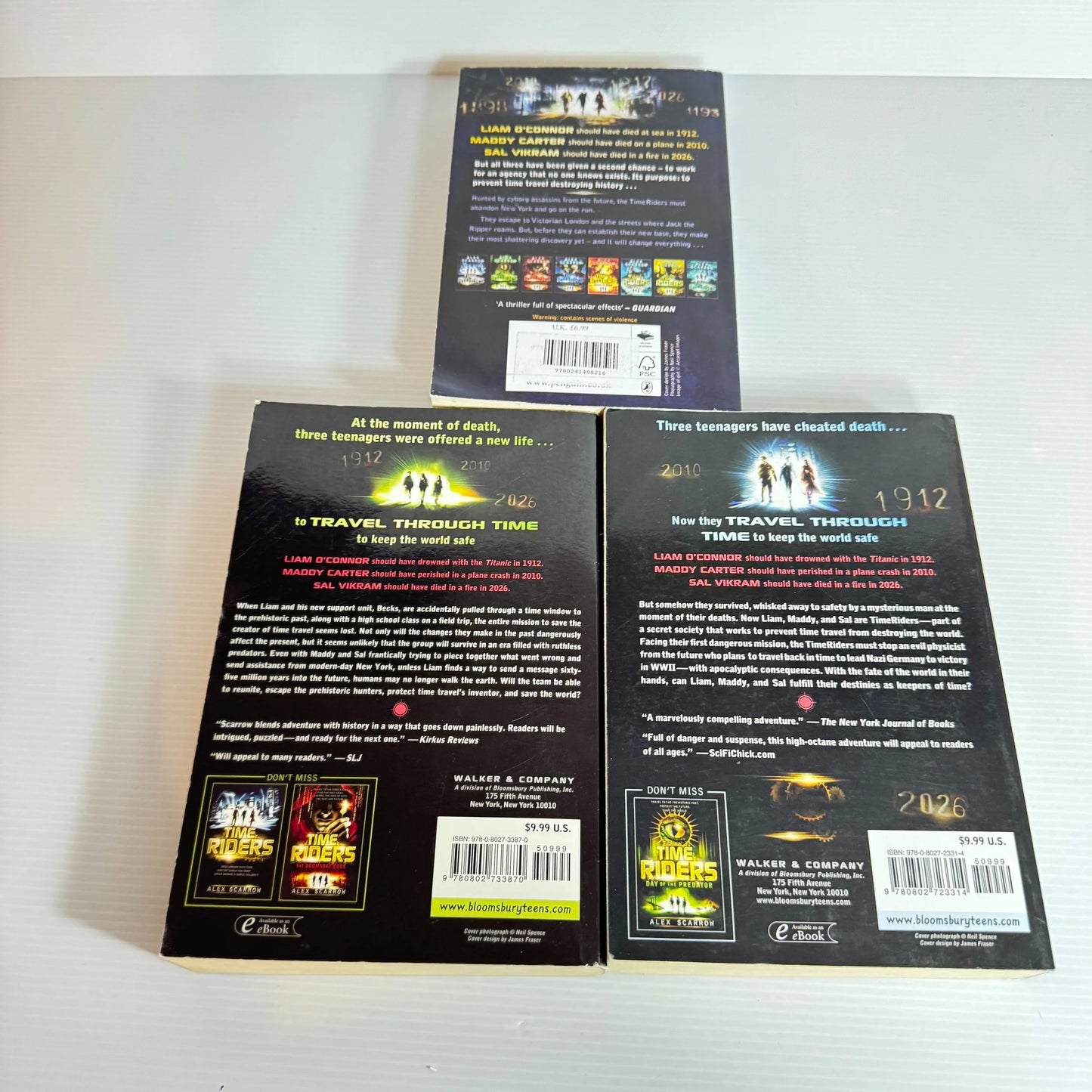 Time Riders - Alex Scarrow Book Bundle x 3 Time Riders, City of Shadows, and Day of the Predator