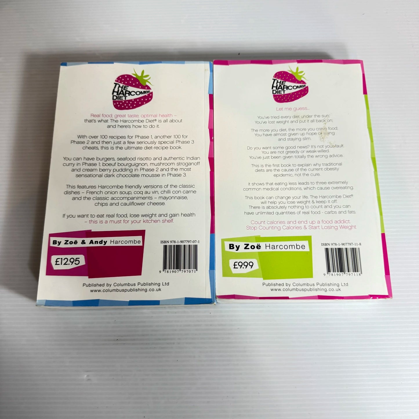The Harcombe Diet Book Bundle x 2 The Recipe Book & Stop Counting Calories Start Losing Weight by Zoe & Andy Harcombe