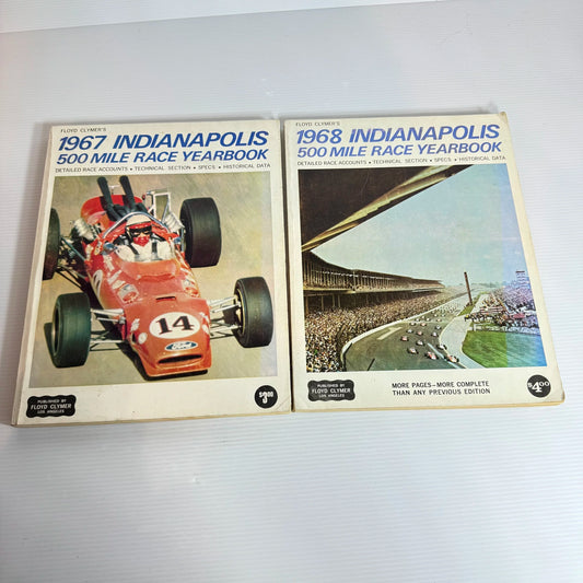 1967 & 1968 Indianapolis 500 Mile Race Yearbooks (Vintage)