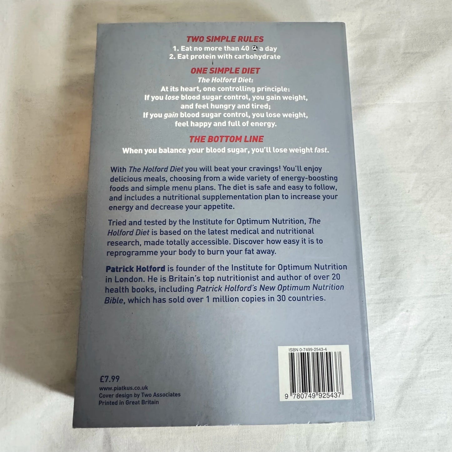 The Holford Diet : Lose Fat Fast using Revolutionary Fatburner System - Patrick Holford