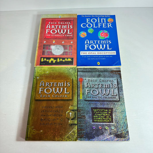 Eoin Colfer Artemis Fowl Book Bundle x 4 Artemis Fowl, The Eternity Code, The Opal Deception, The Arctic Incident (332)