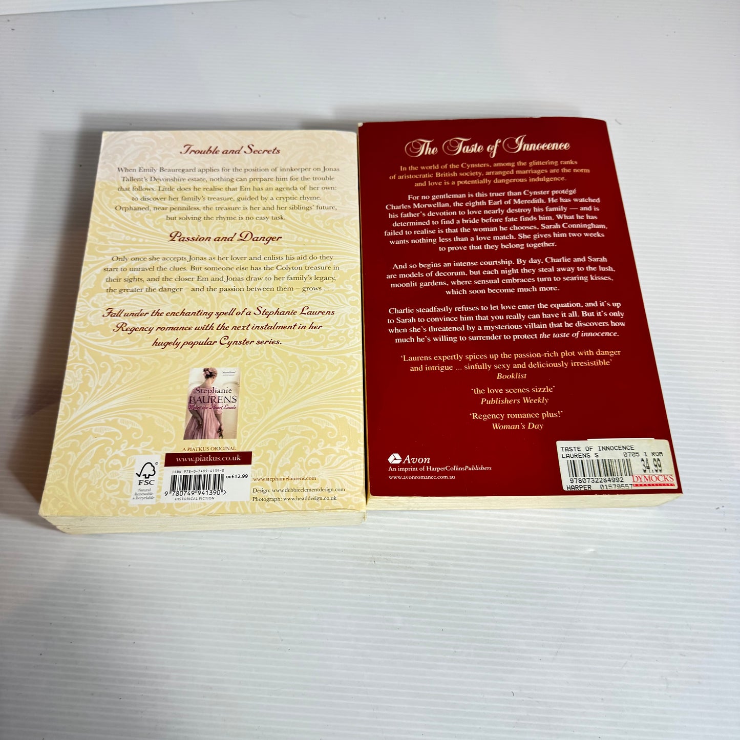 Stephanie Laurens Romance Book Bundle x 2 Books (2382)