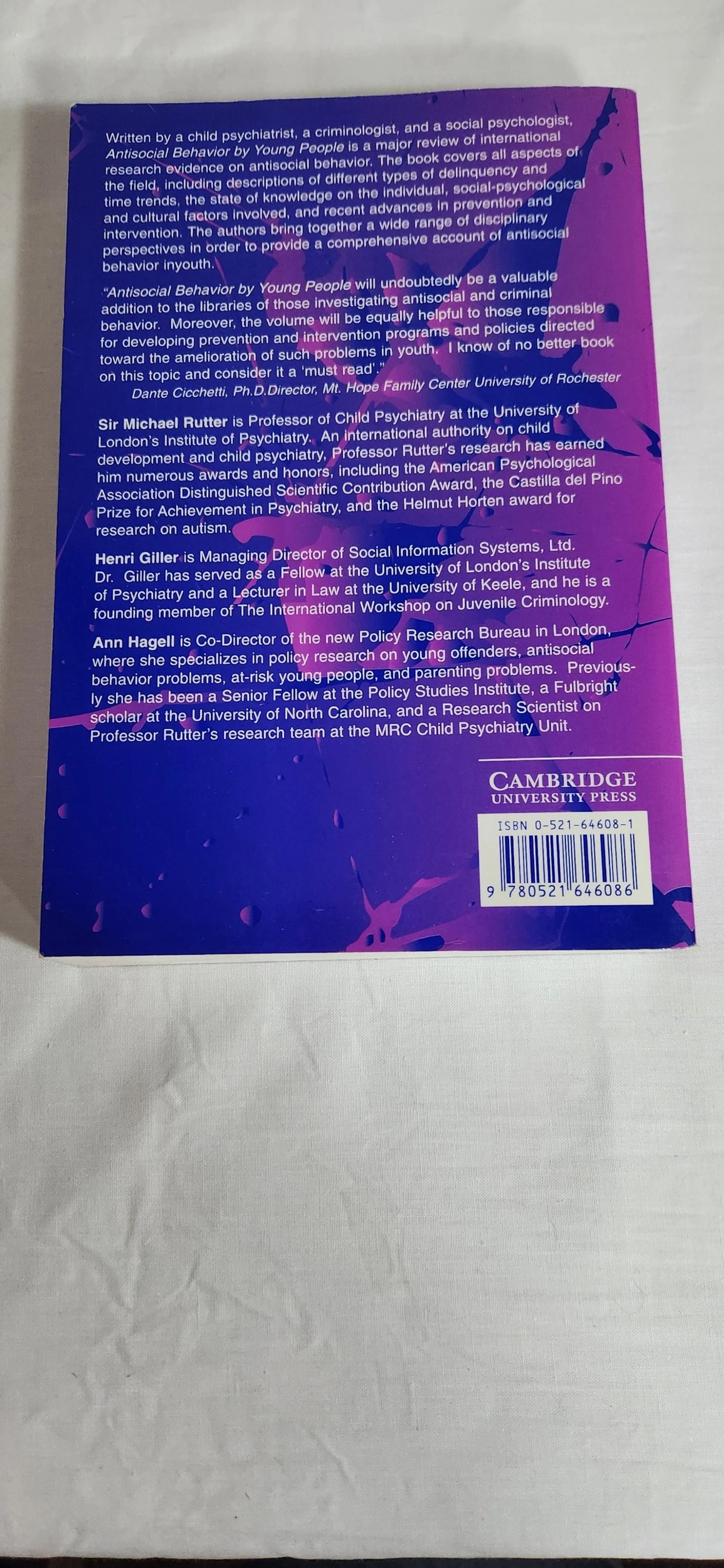 Antisocial Behavior By Young People - Rutter, Giller & Hagell